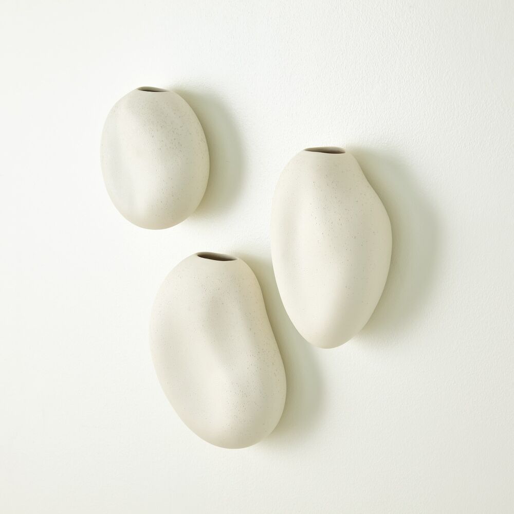 Pebble Wall Vases-Ivory
