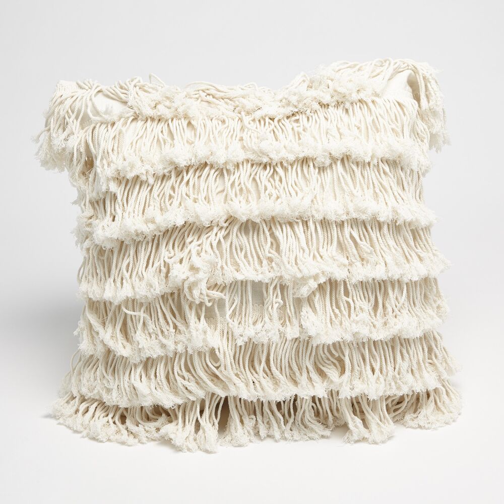 Fringe Pillow-Linen