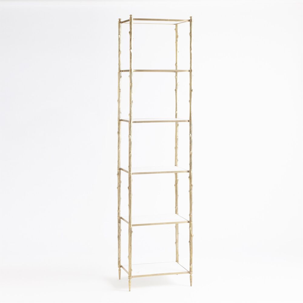 Arbor Etagere-Brass/White Marble