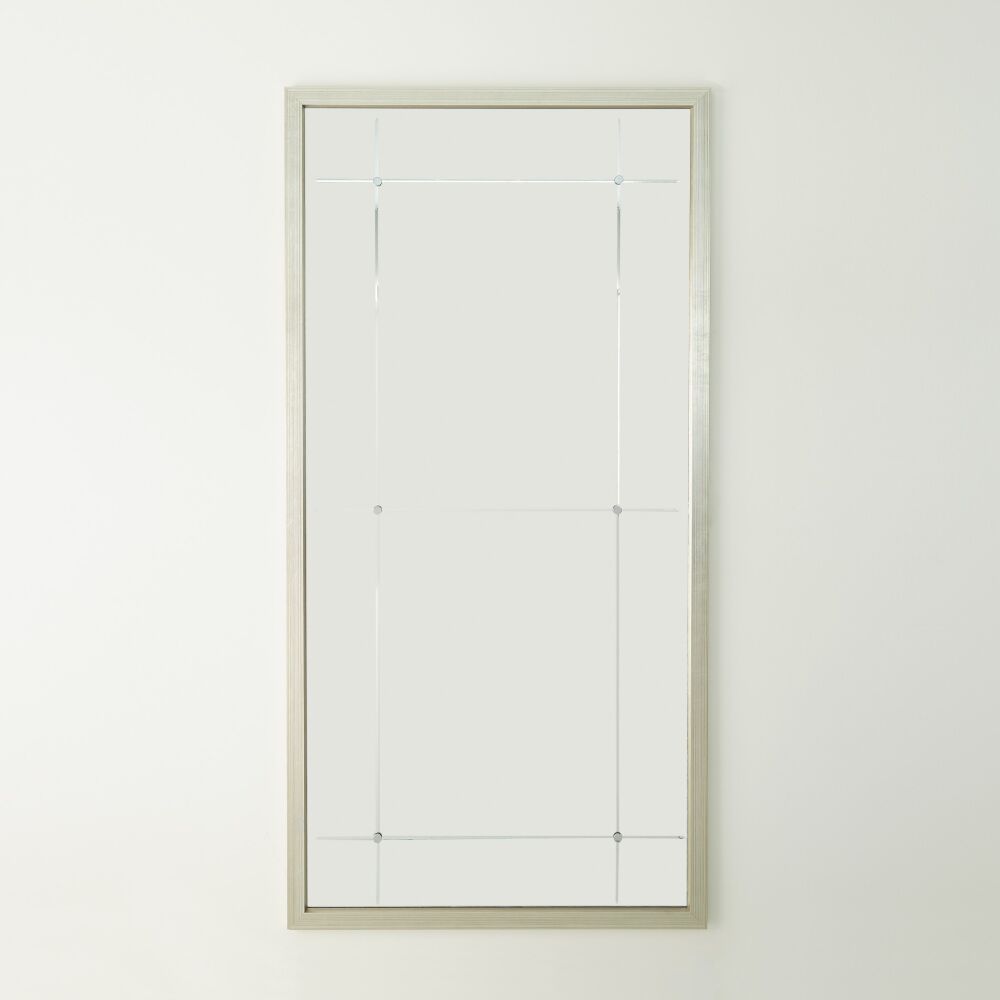 Beaumont Floor Mirror-Silver Leaf