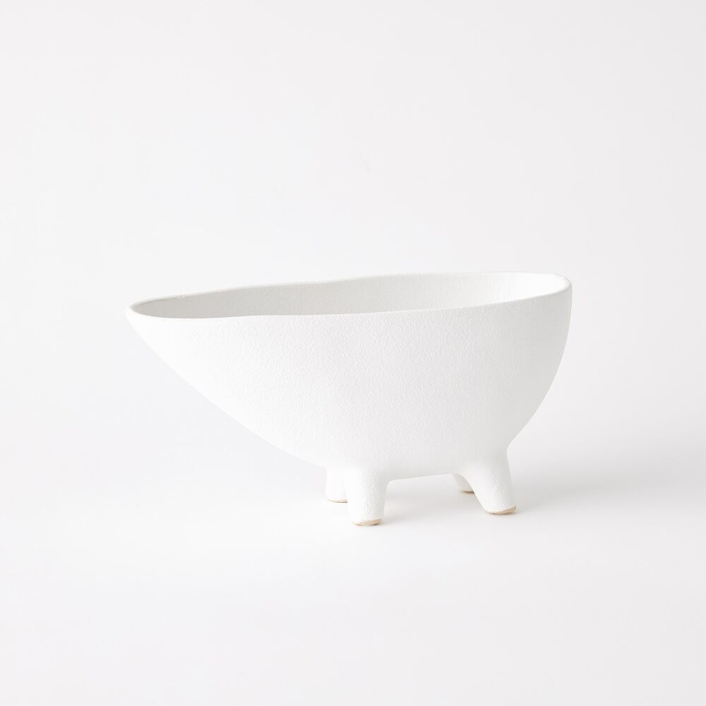 Footed Planter-White