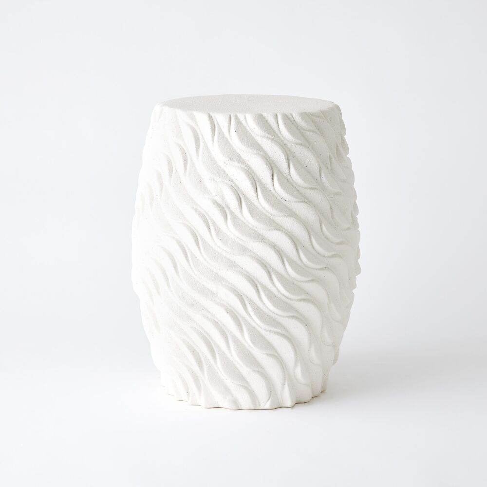Wave Garden Stool-White