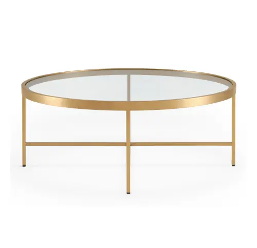 Vienna Round Coffee Table - Glass/Brushed Brass