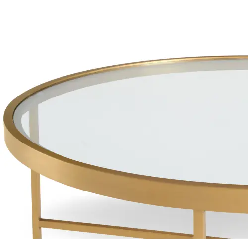 Vienna Round Coffee Table - Glass/Brushed Brass