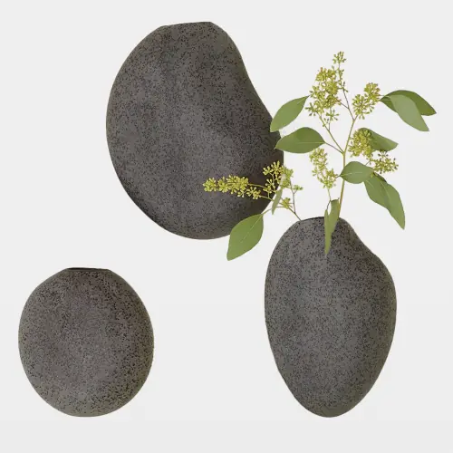 Calcasieu Wall Vases-Black