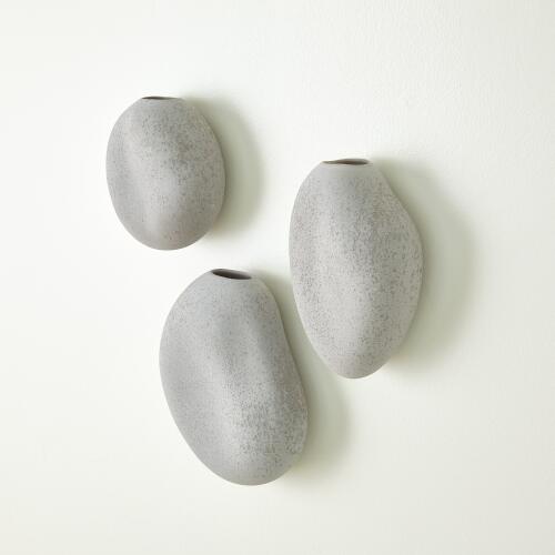 Pebble Wall Vases-Ivory