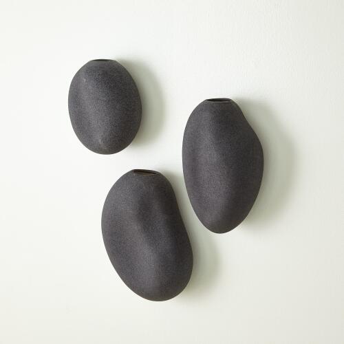 Pebble Wall Vases-Ivory