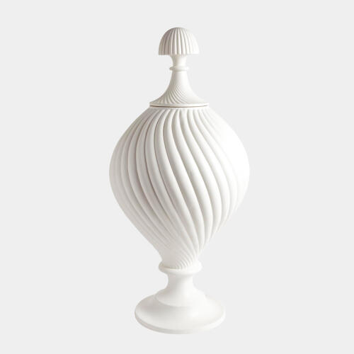 Grande Swirl Jar-Matte White