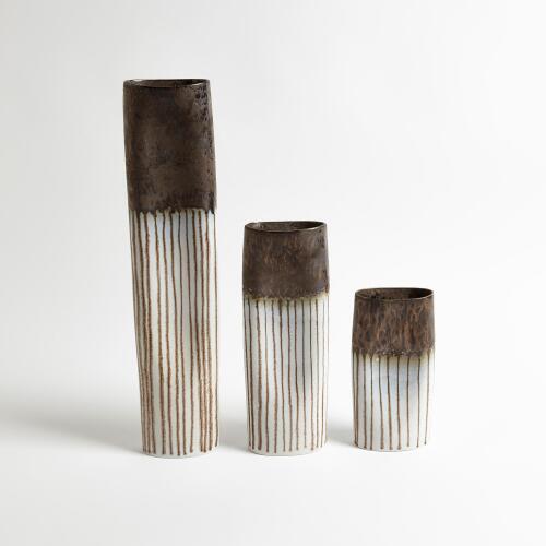 Reactive Bronze Stripe Vase