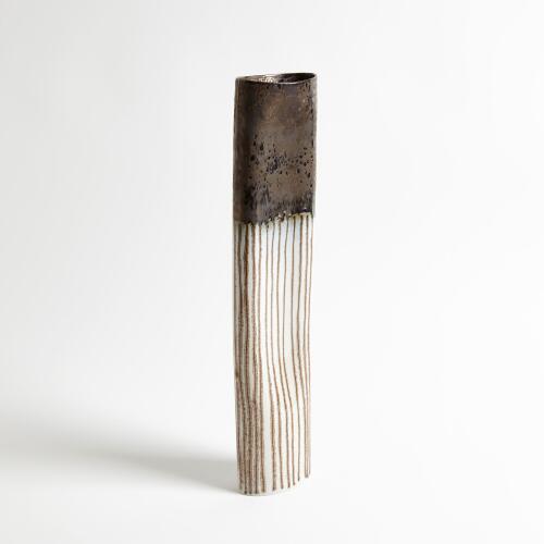 Reactive Bronze Stripe Vase