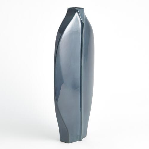 Center Ridge Vase-Blue