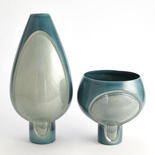 Two Tone Pod Vase-Azure