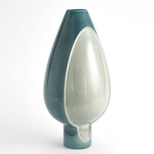 Two Tone Pod Vase-Azure
