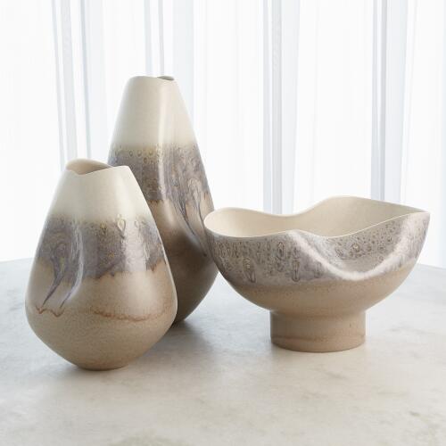 Cream Rises Dented Vase