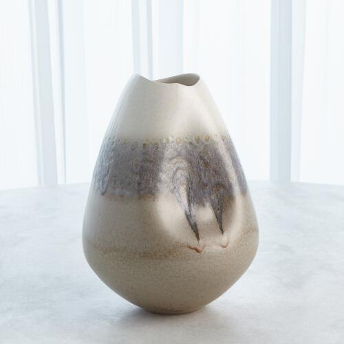 Cream Rises Dented Vase