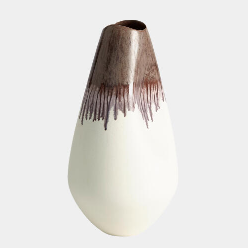 Dented Vase-Amethyst Drip-Lg