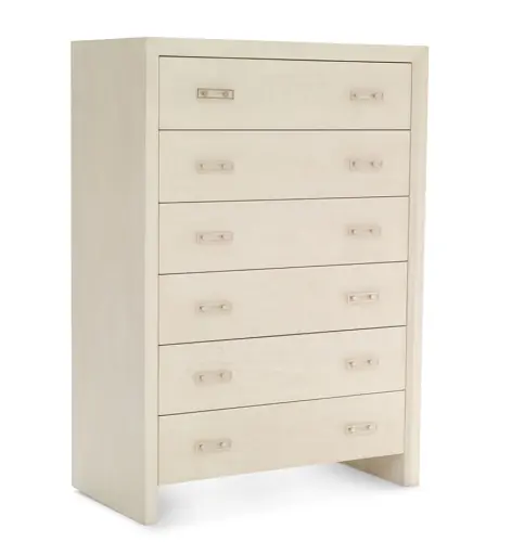 Malibu 6-Drawer Tall Dresser - White