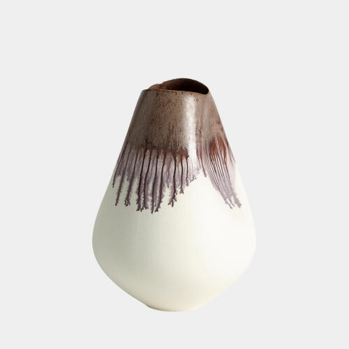 Dented Vase-Amethyst Drip-Sm