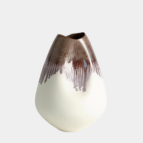 Dented Vase-Amethyst Drip-Sm