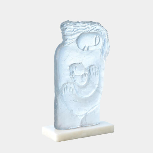Mother and Child Sculpture-Glass/Stone