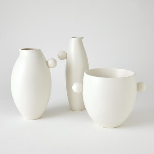 Ball Handled Pitcher-White