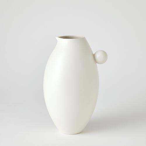 Ball Handled Pitcher-White