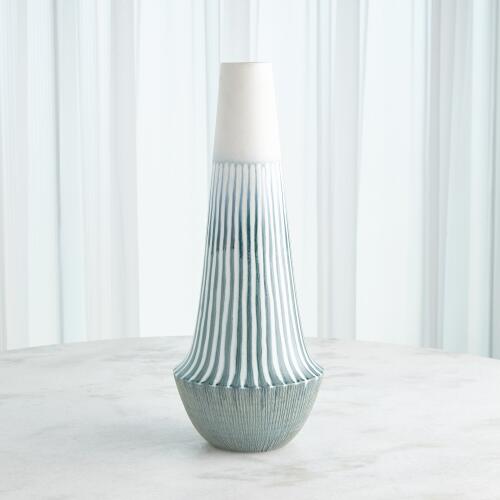 Striped Flair Vase-Lamb's Ear