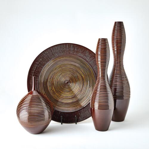 Ribbed Vase-Garnet