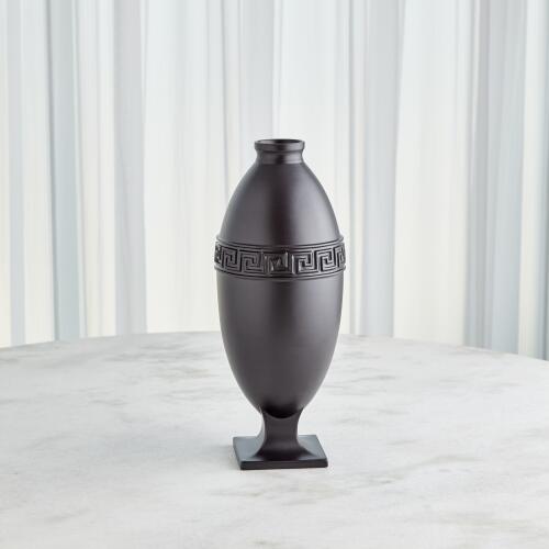 Greek Key Vase-Black