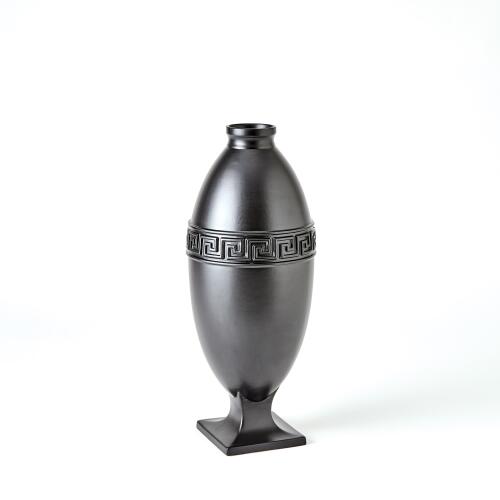 Greek Key Vase-Black