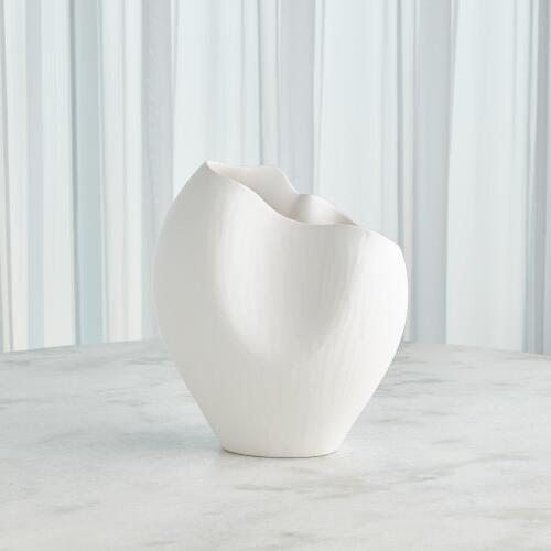 Horn Vase-Matte White