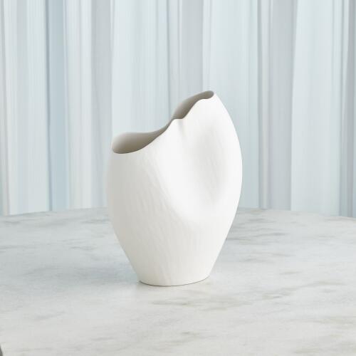 Horn Vase-Matte White