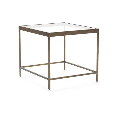 Vienna Side Table - Glass/Antique Brass