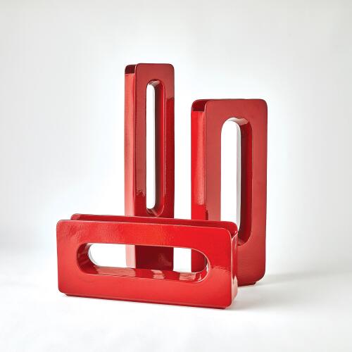 Rectangle Vase-Deep Red