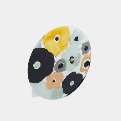 Fused Floral Charger-Neutral-Sm