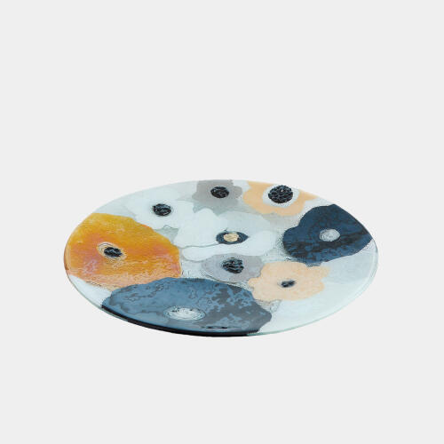 Fused Floral Charger-Neutral-Sm