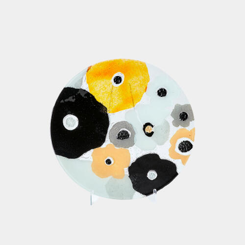 Fused Floral Charger-Neutral-Sm