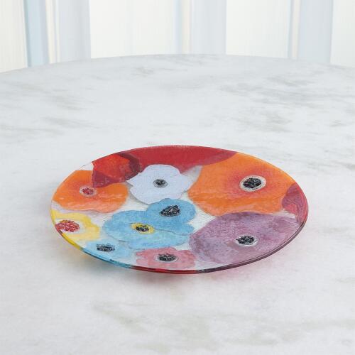 Fused Floral Charger-Bright