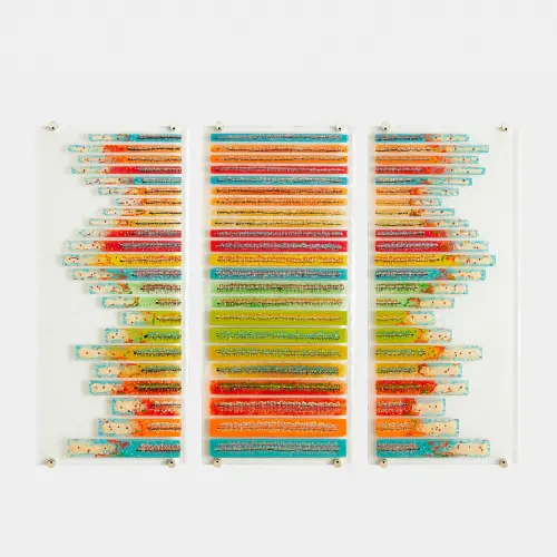 Sticks Fused Glass Wall Art-Left