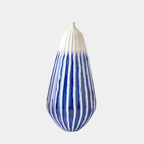 Furrow Vase-Cobalt