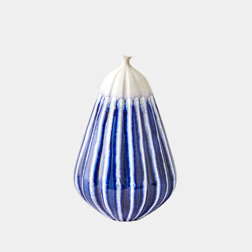 Furrow Vase-Cobalt
