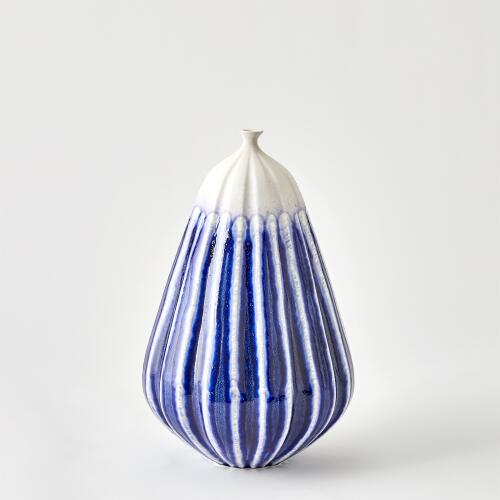 Furrow Vase-Cobalt