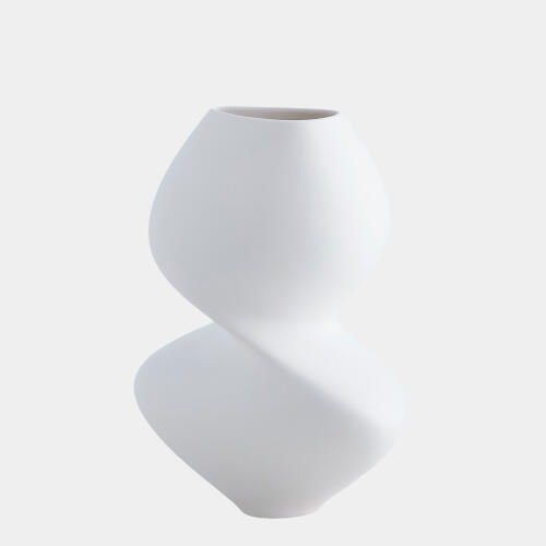 Hushed Vase-Matte White