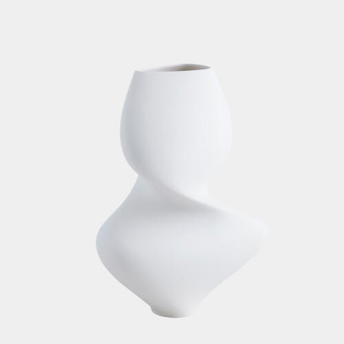 Hushed Vase-Matte White