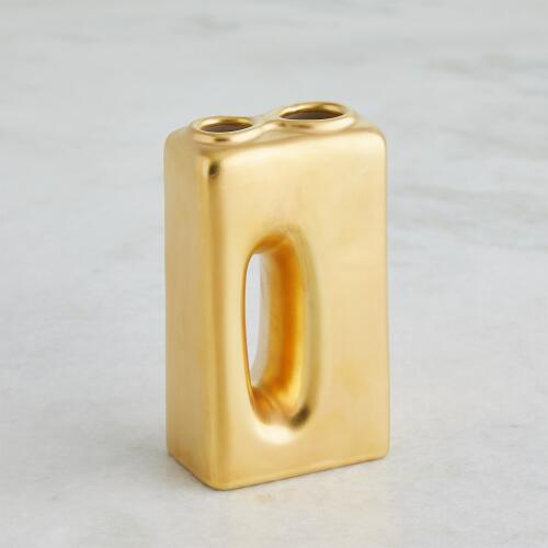Oh Yes Vase-Matte Gold