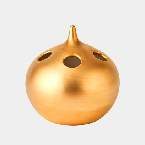 Oh No Vase-Matte Gold