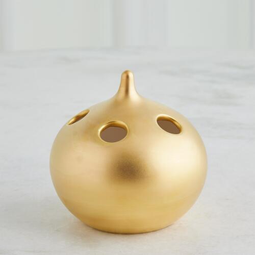 Oh No Vase-Matte Gold