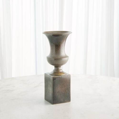 Pedestal Vase-Reactive Silver-Med