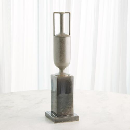 Pedestal Vase-Reactive Silver-Sm