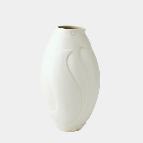 Penguin Vase-Matte White-Wide